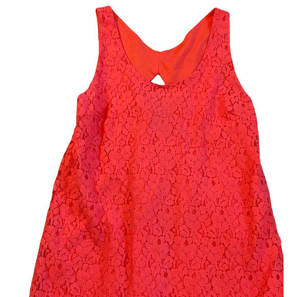 Anthropologie Dress‎ Francesca's Bird Cage Casual Coral Lace Eyelet Sundress - Picture 3 of 8